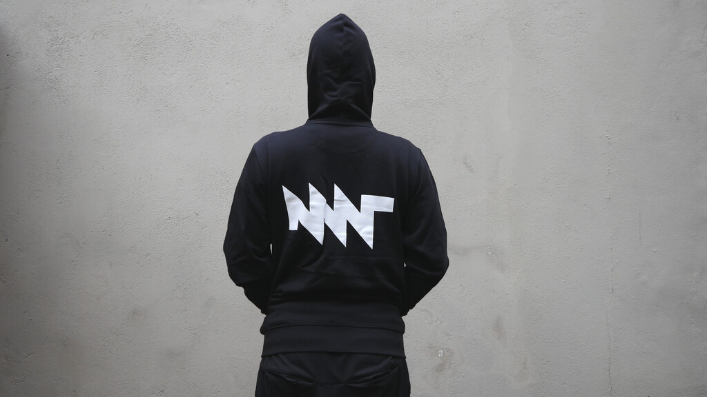 MNT Logo Hoodie - White Print - Back